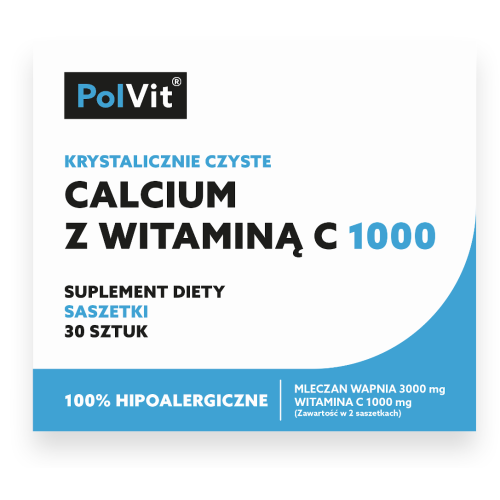 Wapń z witaminą C 1000 30 saszetek - PolVit