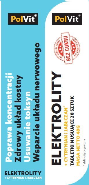 Elektrolity + Jabłczan m Cytrynian - tabletki musujące 20 szt - PolVit