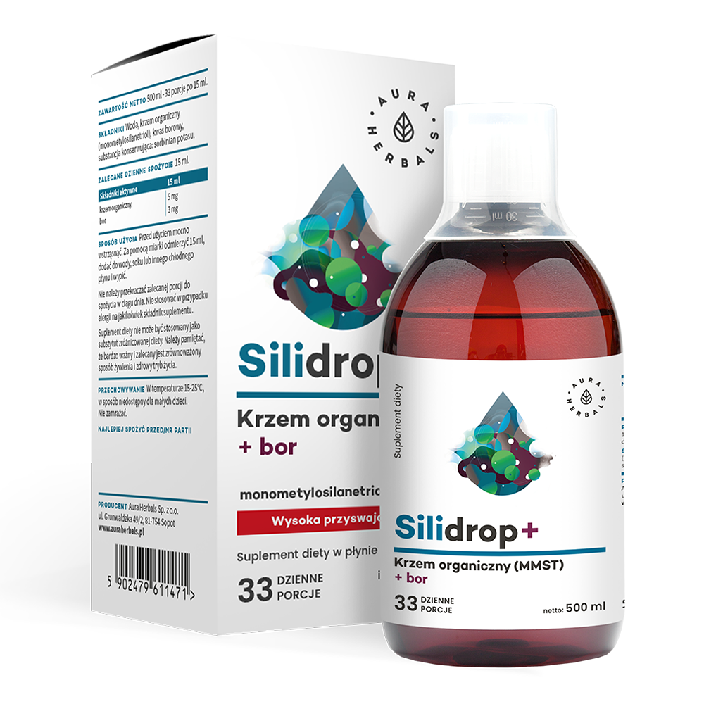 Aura Herbals Silidrop+ Bor krzem organiczny MMST 500 ml